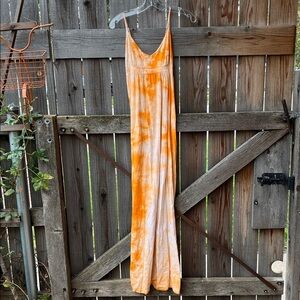 Orange Tie-Dye Maxi Dress